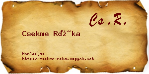 Csekme Réka névjegykártya